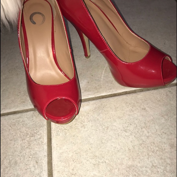 Red Betty Boop style peep toe heels! - Picture 2 of 2